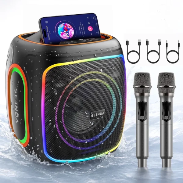 [PRE-ORDER] Seenda Karaoke Machine 50W Portable PA System with Bluetooth 5.3 & Dual Wireless Microphones